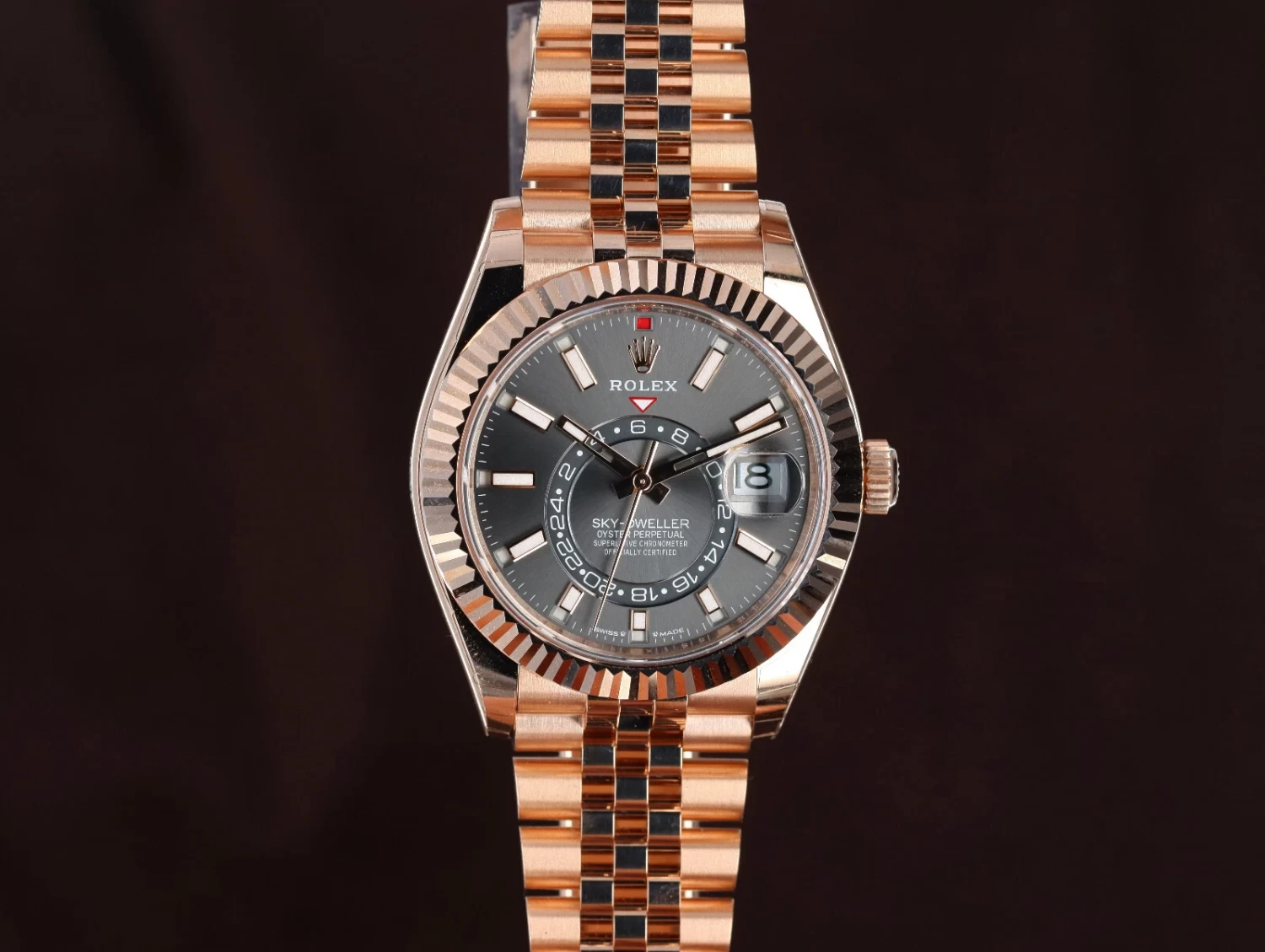 Rolex 336935 Sky-Dweller 18kt Rose Gold Jubilee Slate Anthracite Saros