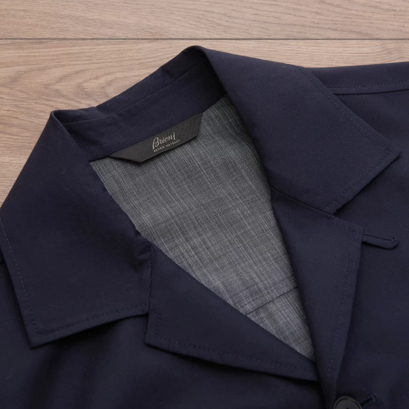 BRIONI 3250$ Navy Blue Blouson Jacket - Ultralight Virgin Wool & Silk