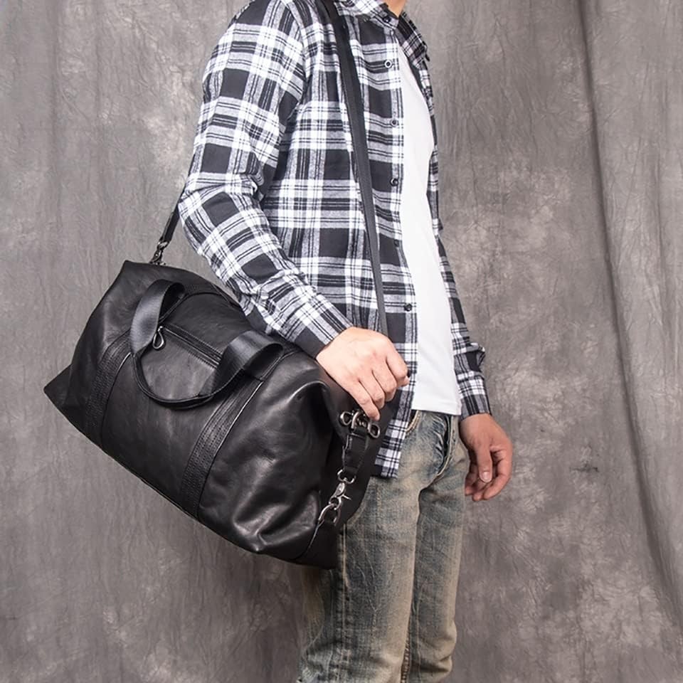 DLOETT Handbag Men's Large Capacity Travel Bag Shoulder Messenger Bag Lightweight Business Travel Luggage Bag